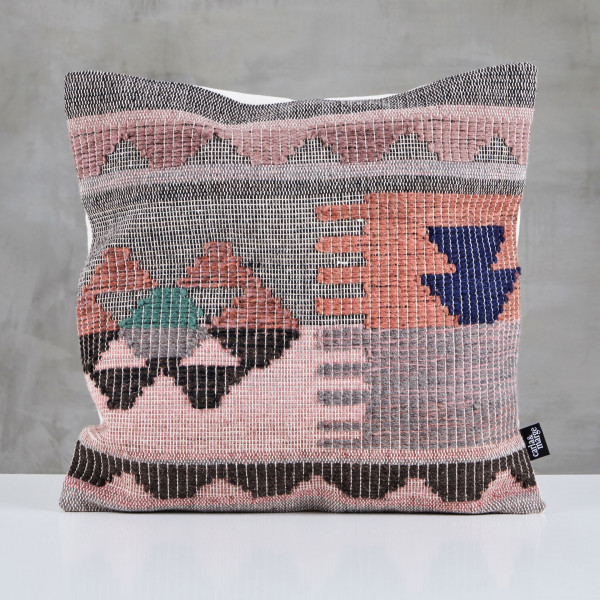 Sofakissen Jartasha Kissen Design mit Boho Motiv Bezug aus 80 % Wolle und 20 % Baumwolle Polster Kantenlänge 50 cm